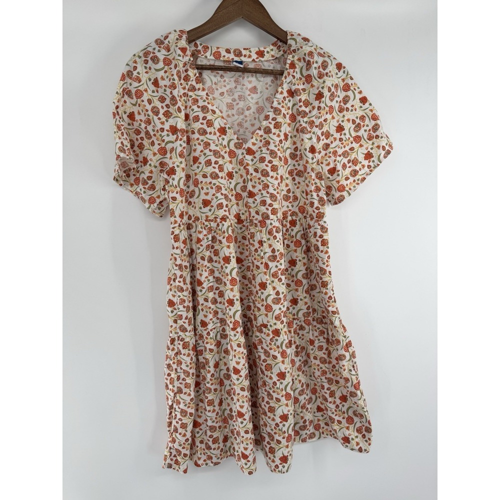 Old Navy Babydoll Dress Mini Floral Tiered Pockets‎ Cottagecore Boho S fairy